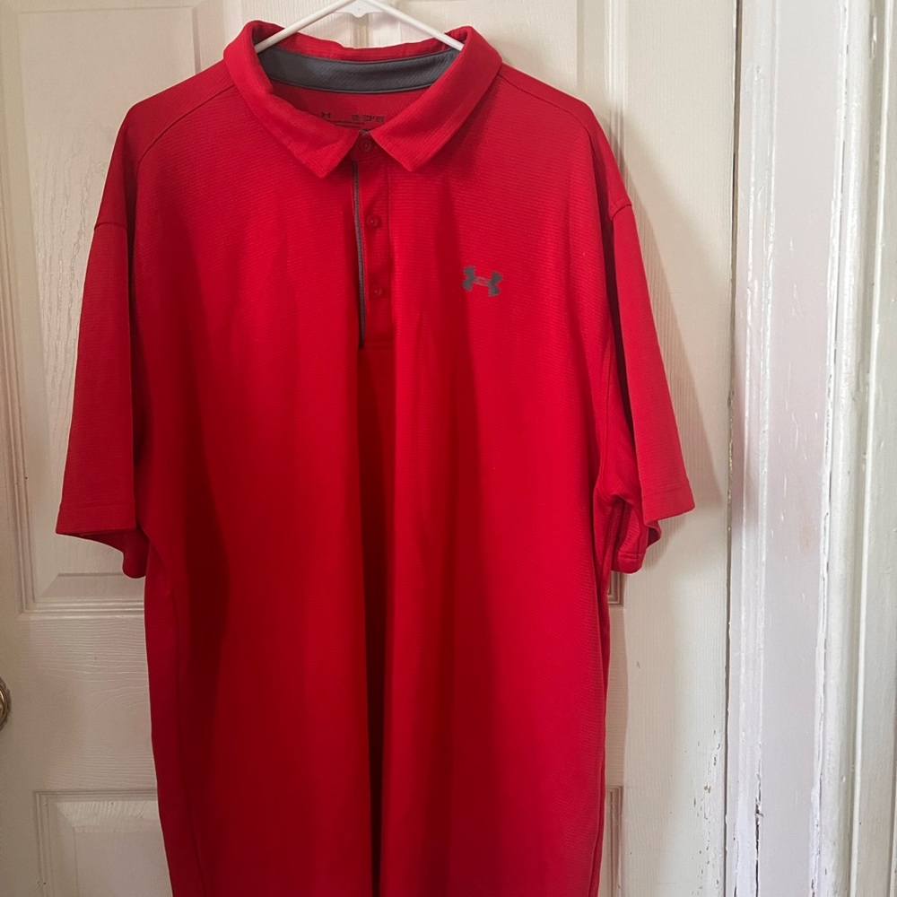 Under Armour Red Short-Sleeve Men's Polo